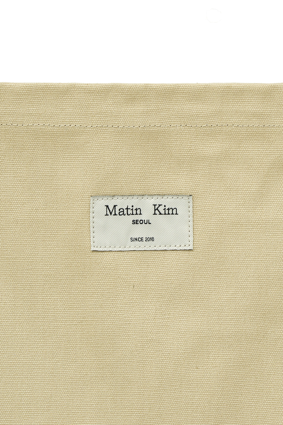 Matin Kim Eyelet Logo Canvas Ecobag — Beige