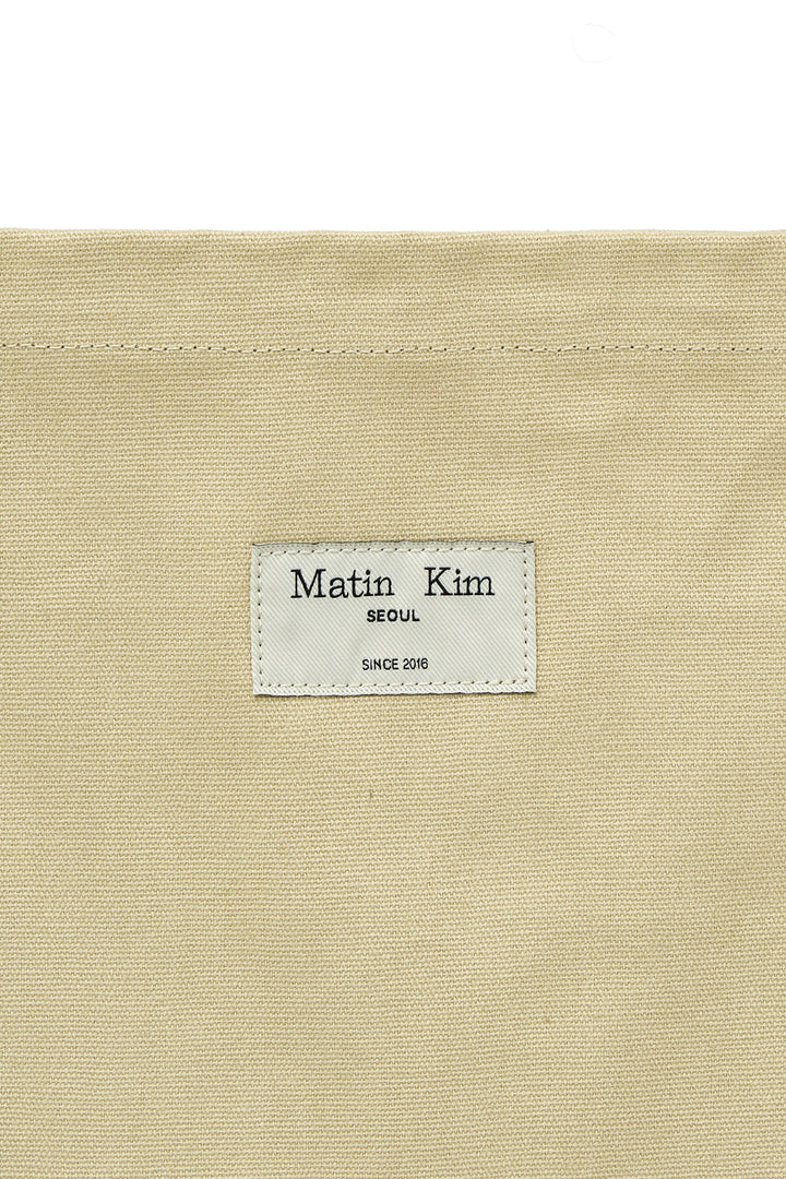 Matin Kim Eyelet Logo Canvas Ecobag — Beige