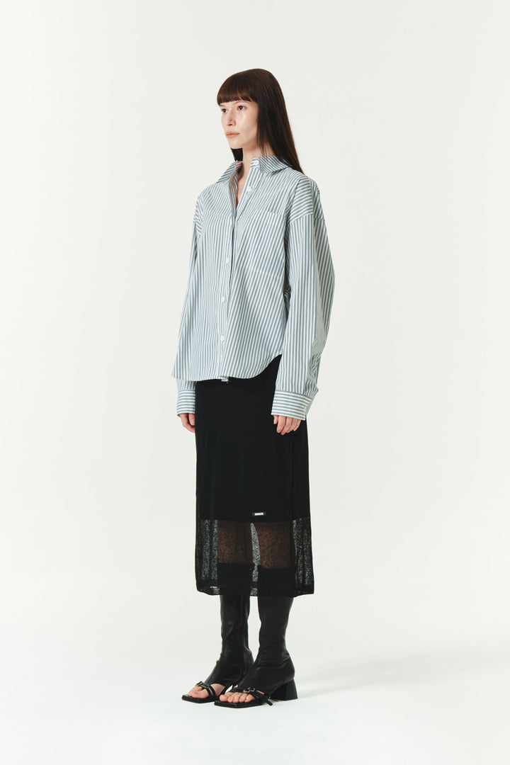 KIMMATIN Two Way Stripe Shirt — Black