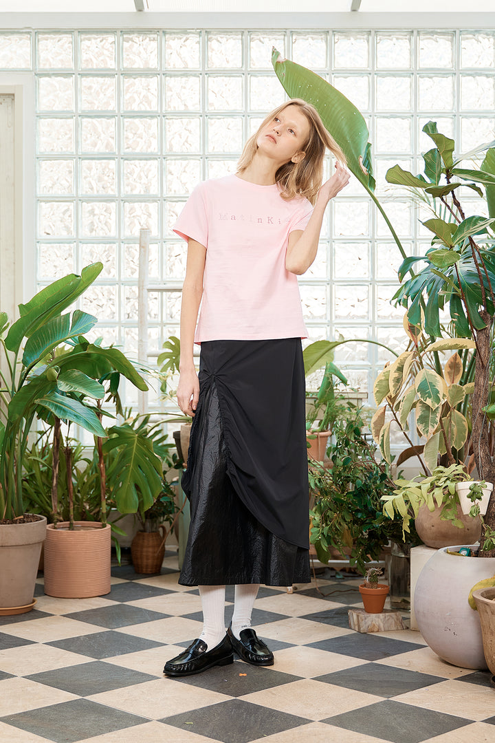 Matin Kim Sticker Graphic Logo Top — Pink