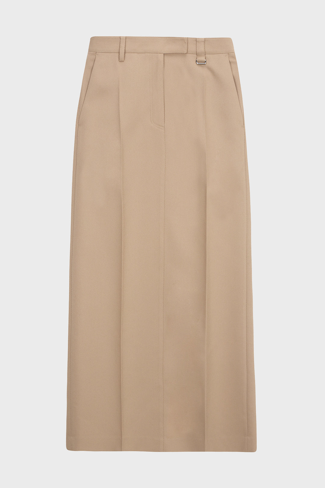 KIMMATIN Back Double Waist Maxi Skirt — Beige