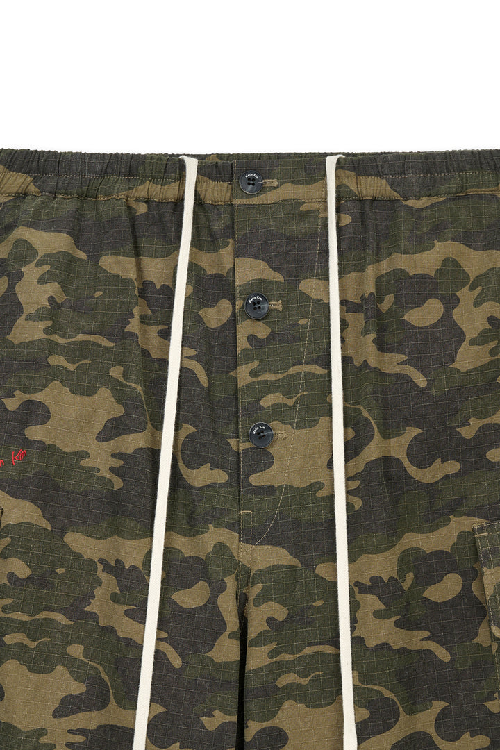Matin Kim Drawstring Hem Cargo Pants — Khaki