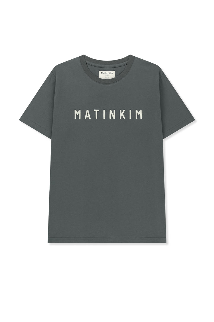 Matin Kim Applique Felt Logo Top — Charcoal