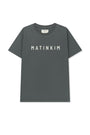 Matin Kim Applique Felt Logo Top — Charcoal