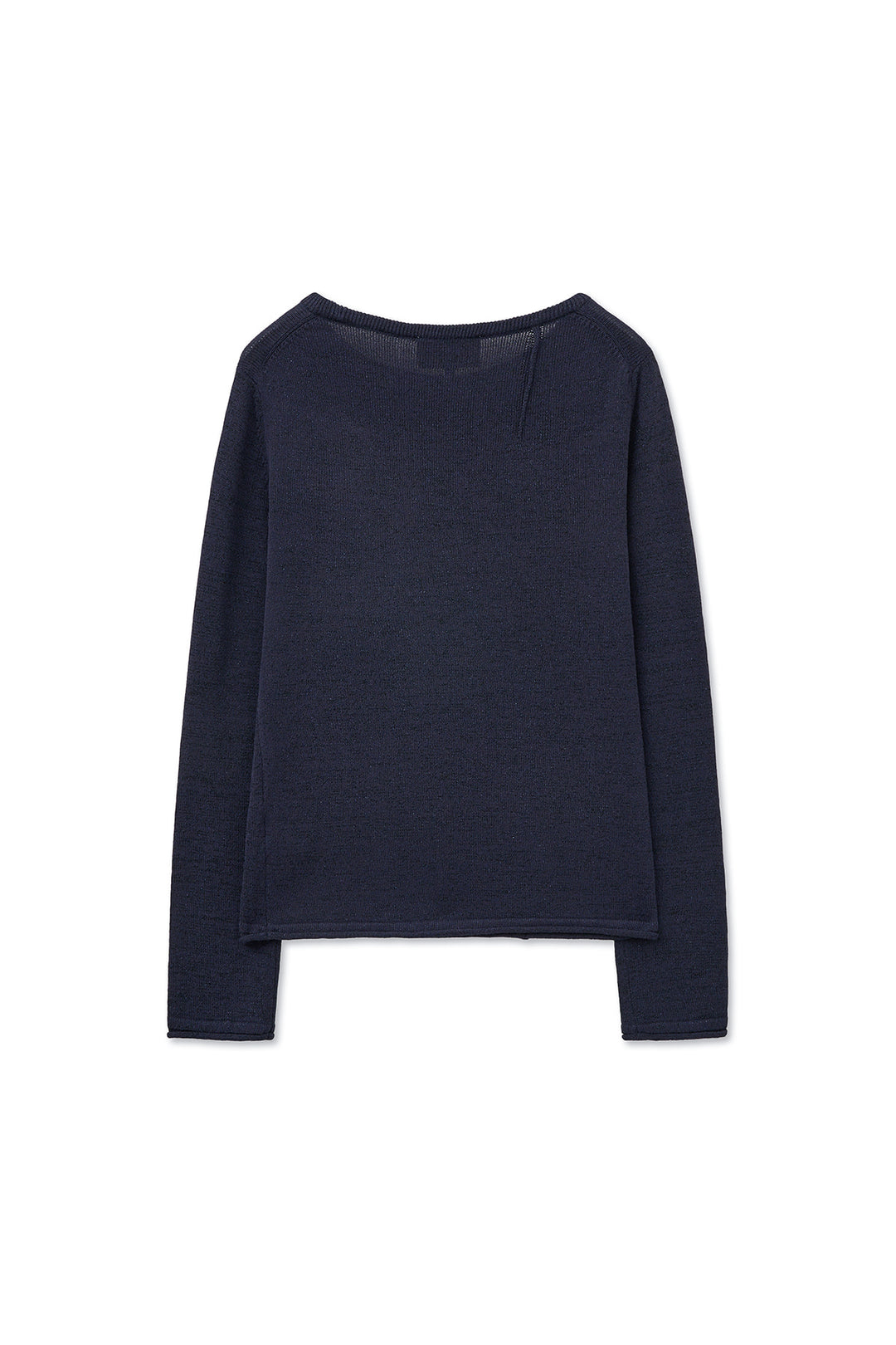 Matin Kim Glitter Slim Logo Knit Top — Navy blue