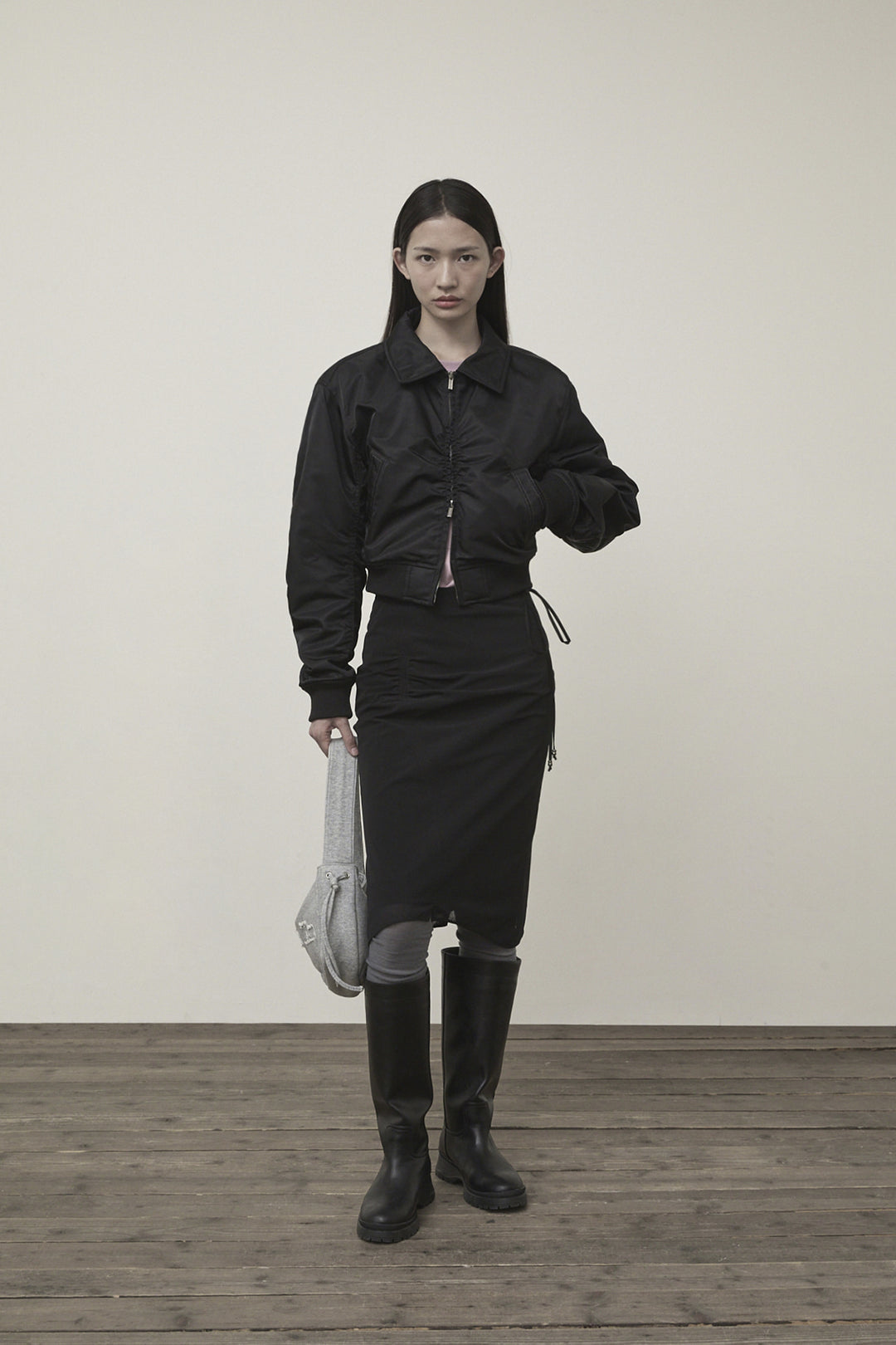 Matin Kim Layered String Midi Skirt — Black