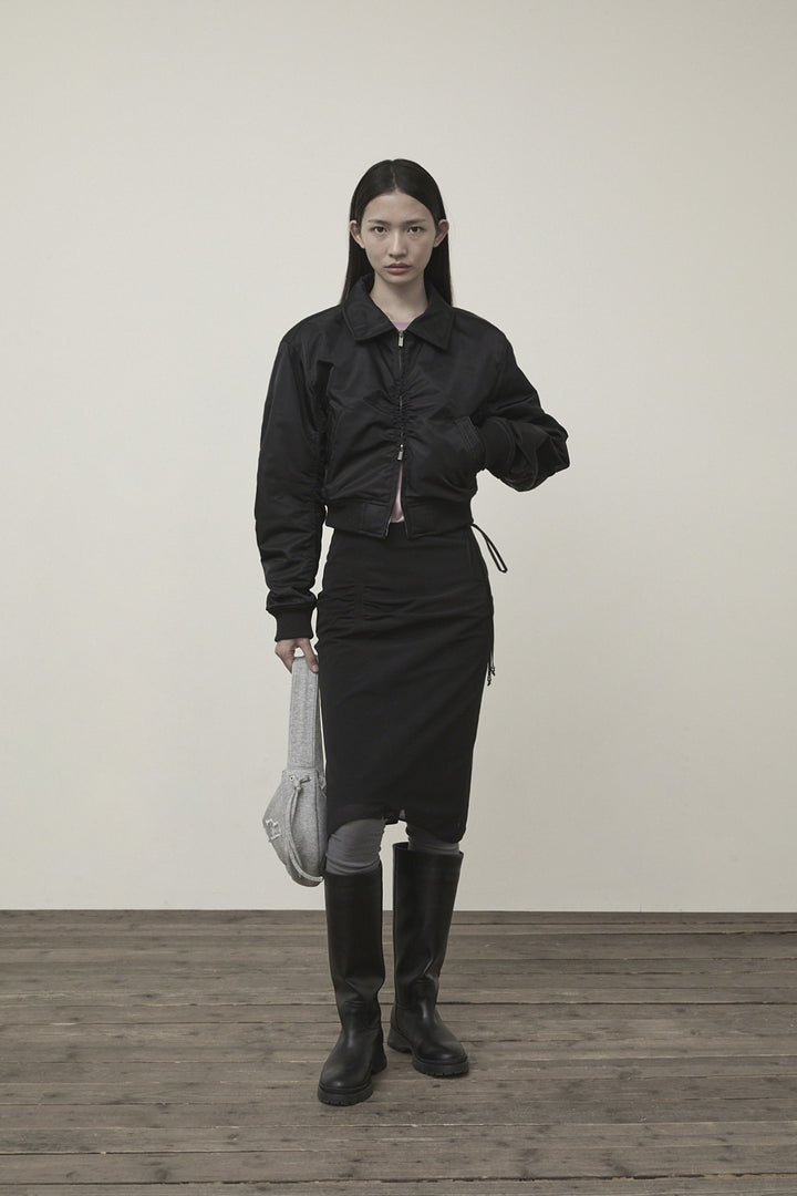 Matin Kim Layered String Midi Skirt — Black