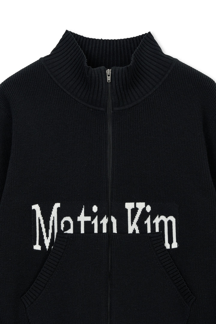 Matin Kim Spell Point Knit Zip Up — Black