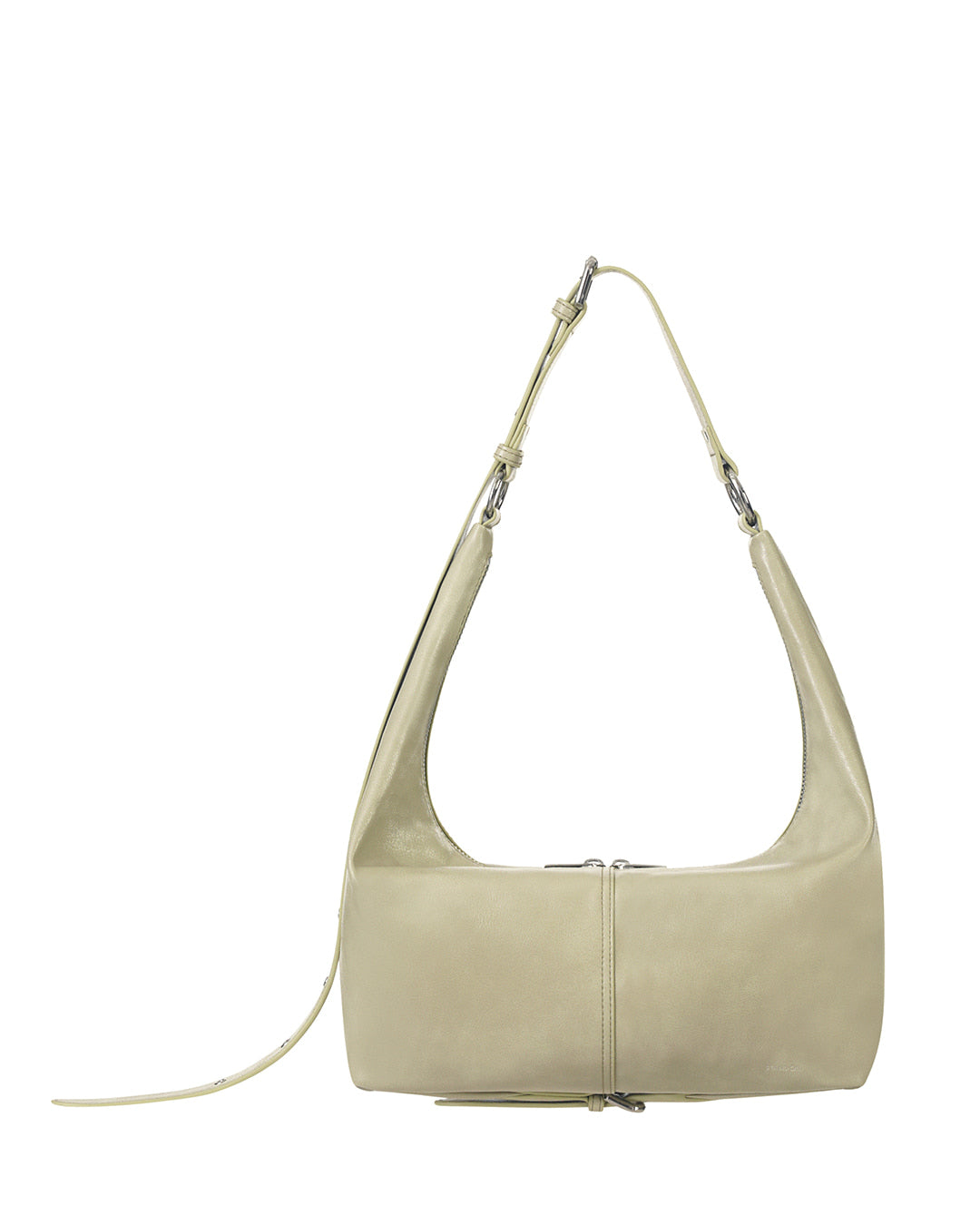 Stand Oil Tickle Bag — Glossy Half-Moon Crossbody — Olive