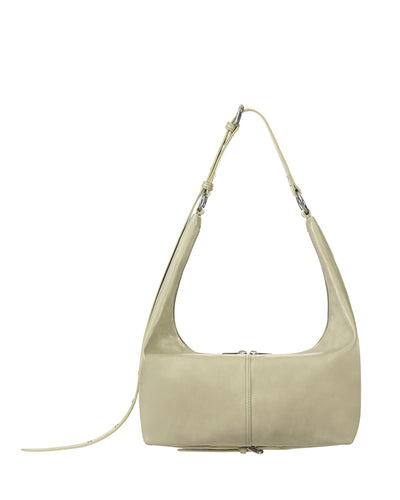 Stand Oil Tickle Bag — Glossy Half-Moon Crossbody — Olive