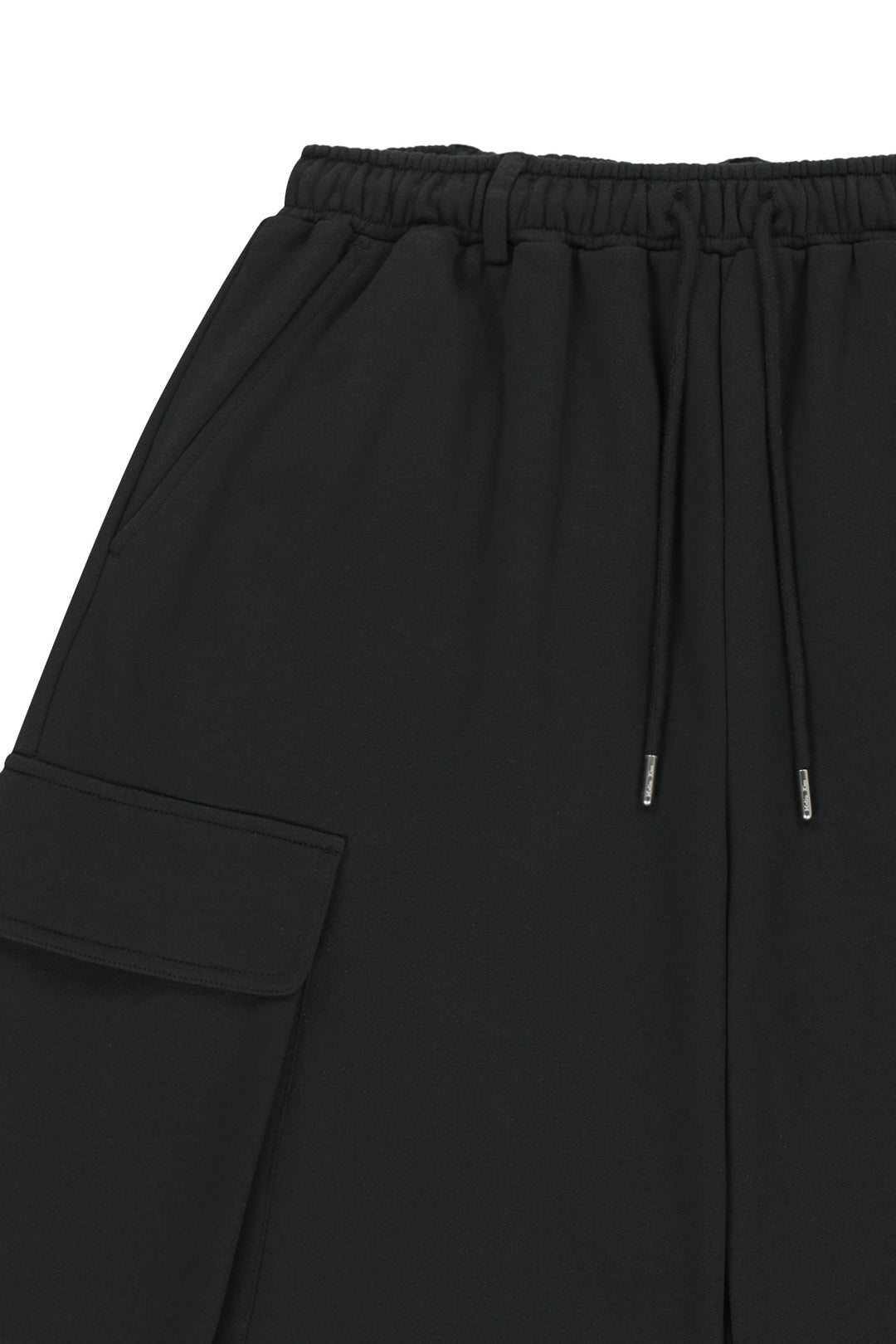 Matin Kim Terry Utility Pocket Bermuda — Black
