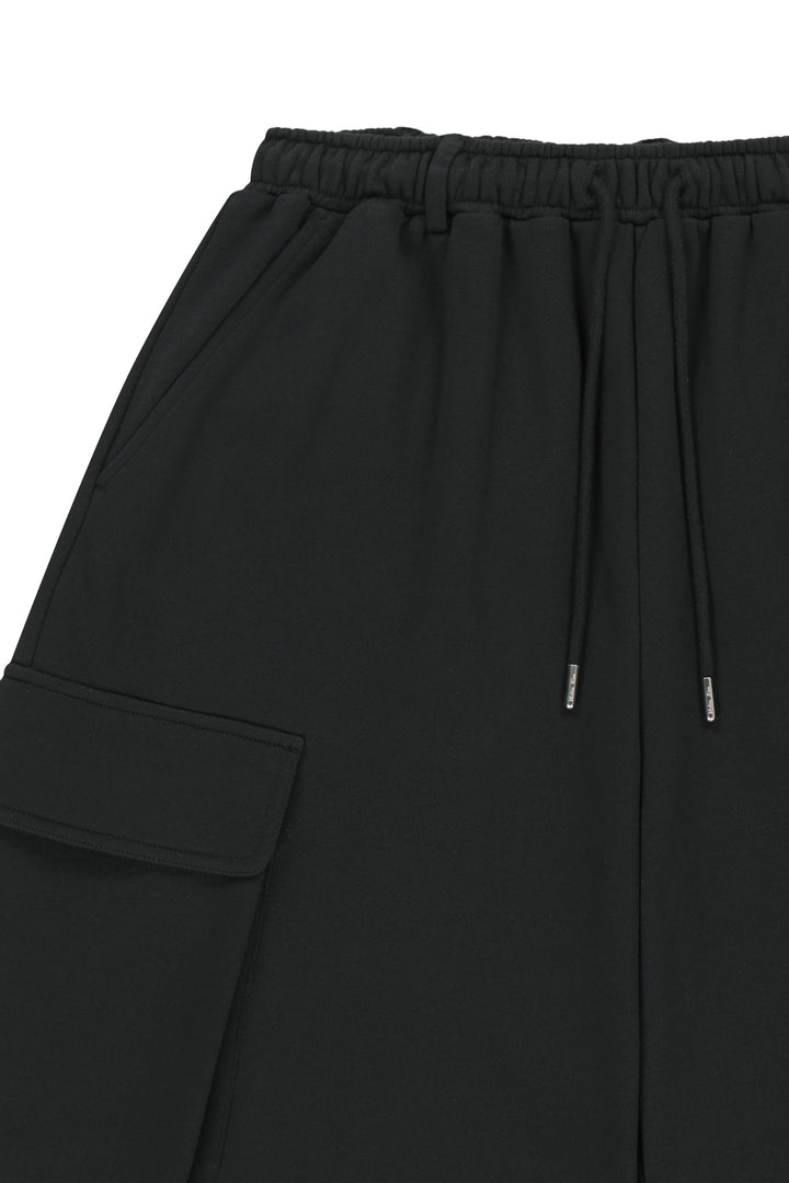 Matin Kim Terry Utility Pocket Bermuda — Black