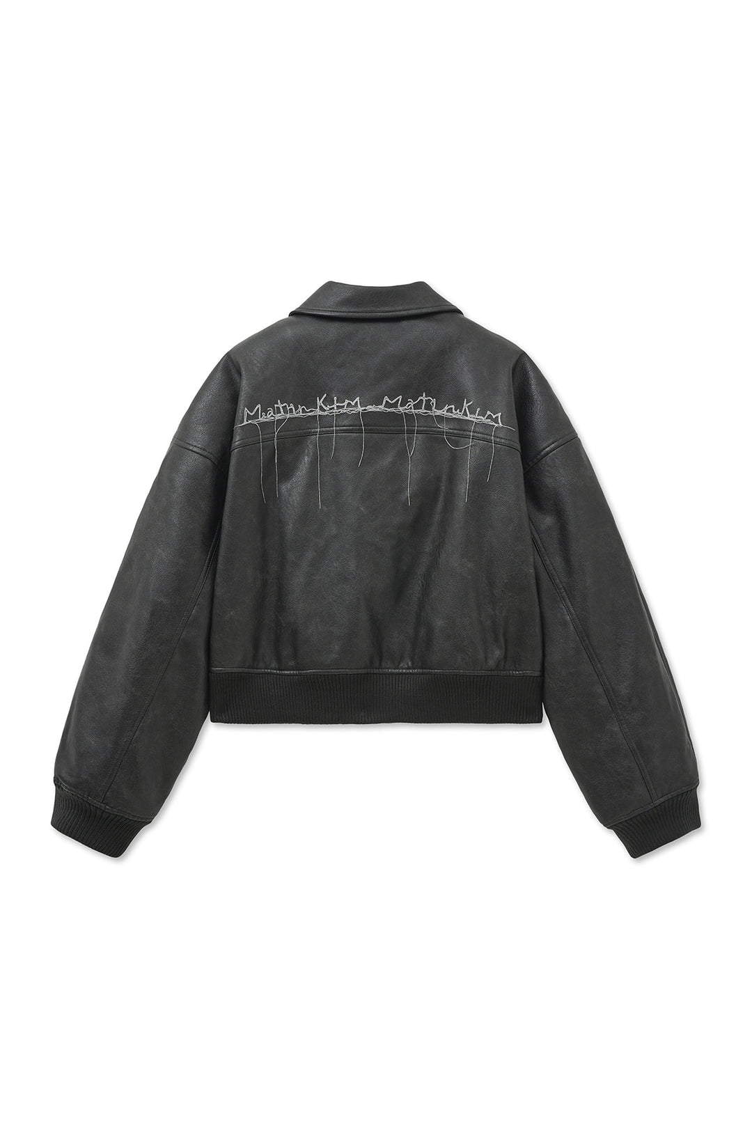 Matin Kim Faux Leather Overshirt — Charcoal