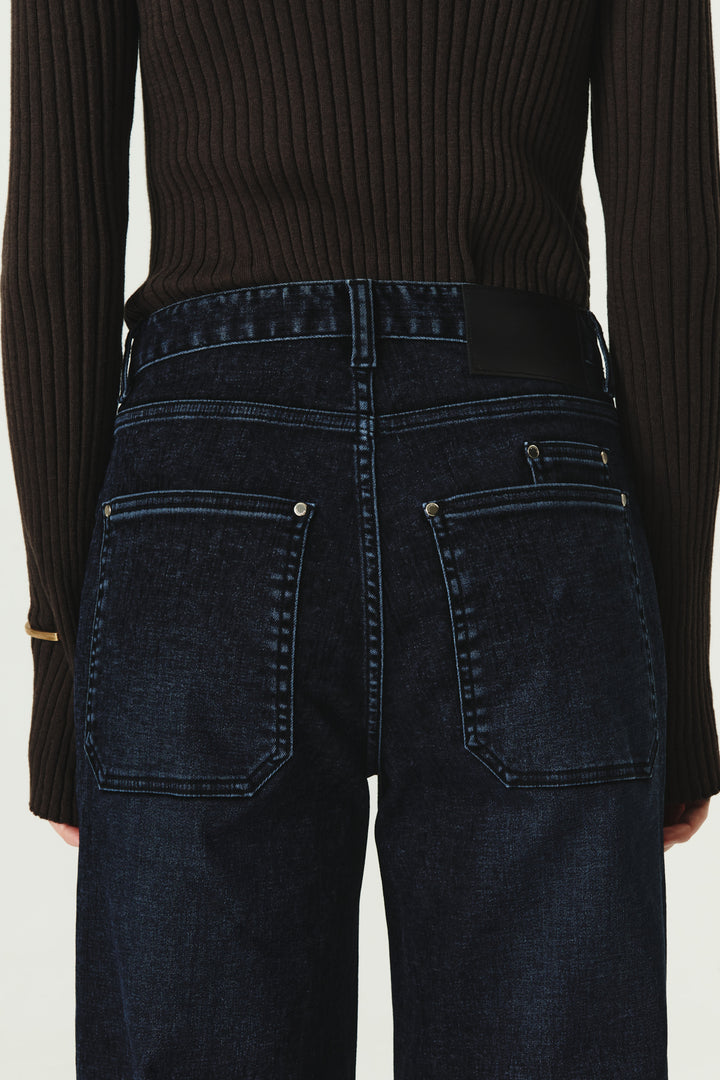 KIMMATIN Carpenter Velvet Denim Pants — Navy blue