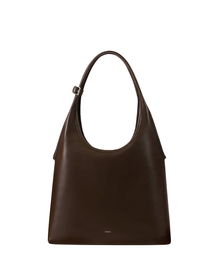 Stand Oil Ringo Bag — Reversible Canvas Crossbody — Raffia Brown