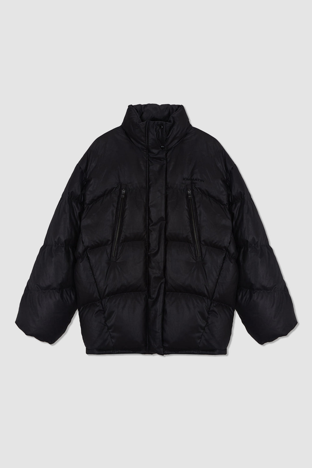 KIMMATIN Zipper Detail Goose Down Jumper — Black