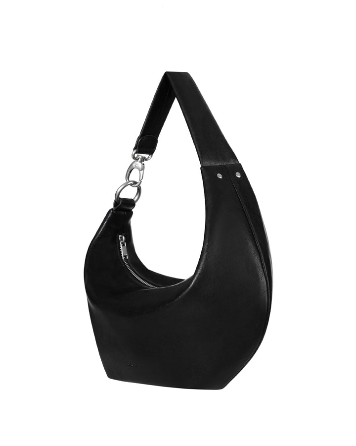Stand Oil Mauve Hobo Shoulder Bag — Black