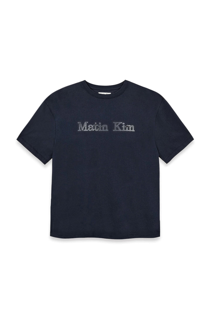 Matin Kim Vintage Logo Graphic Top — Navy blue