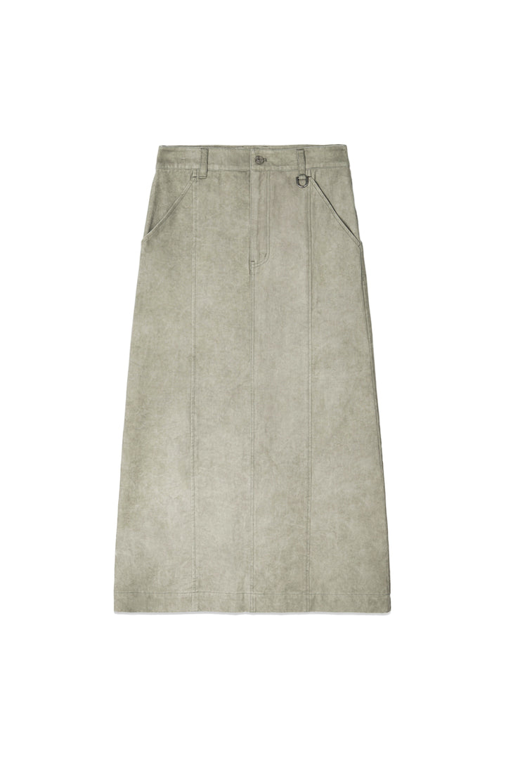 Matin Kim Washed Mermaid Long Skirt Light — Khaki
