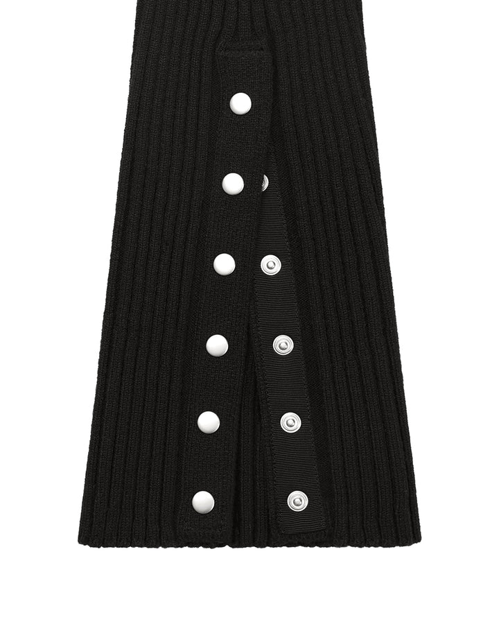 Stand Oil Snap Knit Leg Warmer — Black