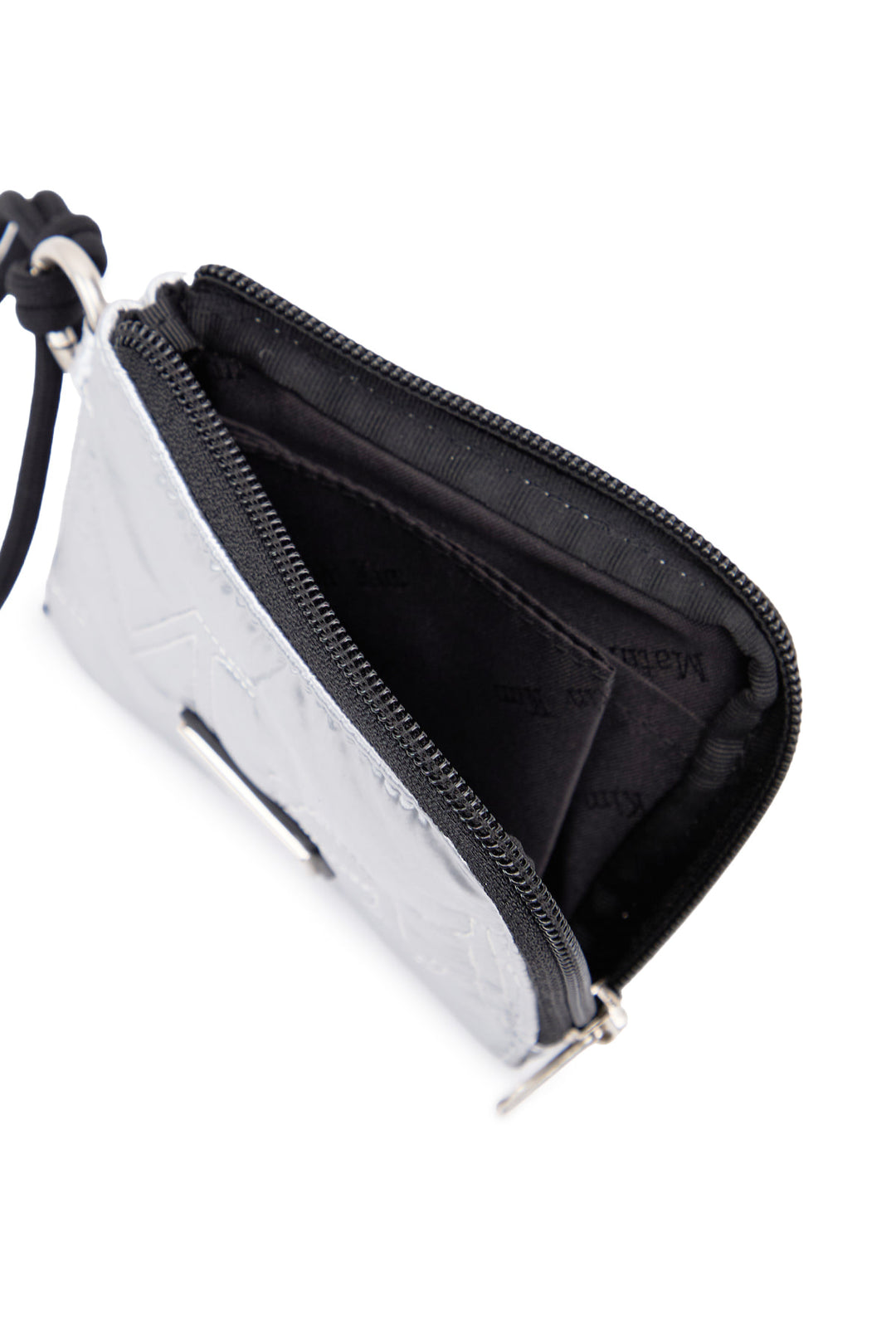 Matin Kim Logo Stitch Sporty Wallet — Silver