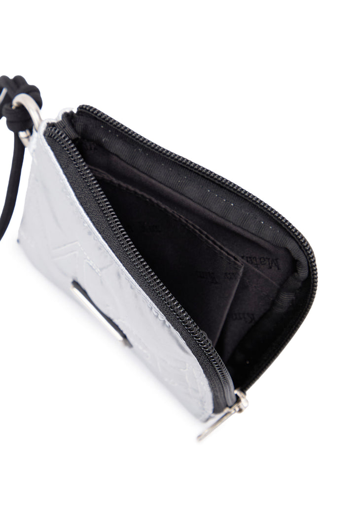 Matin Kim Logo Stitch Sporty Wallet — Silver