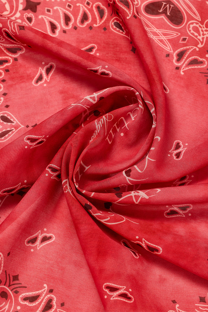 Matin Kim Vintage Printed Bandana — Red