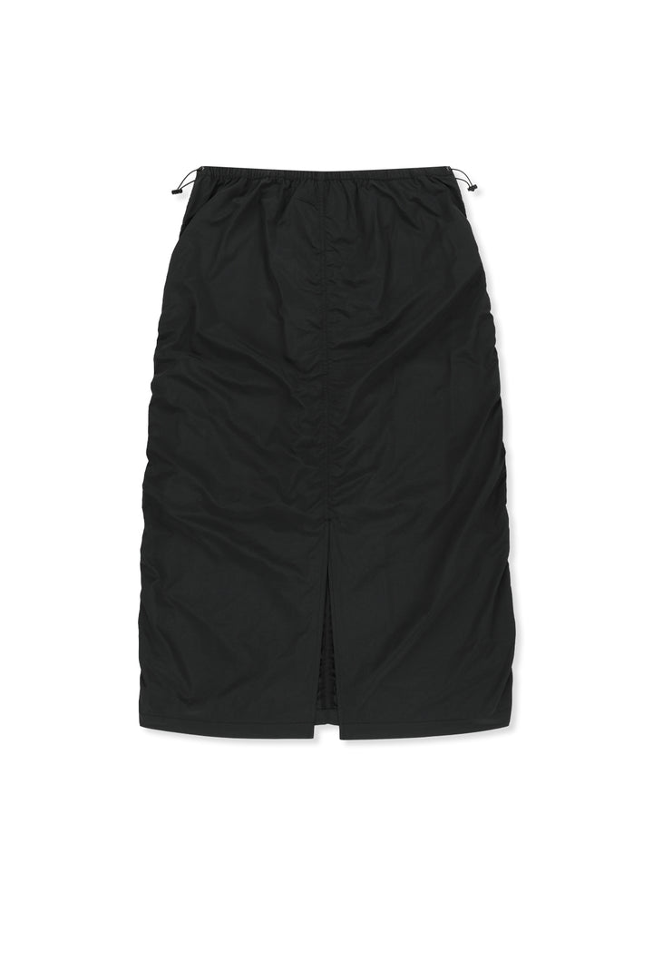 Matin Kim Patch Pocket Shirring Nylon Skirt — Black