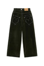 Matin Kim Reverse Velvet Wide Denim — Khaki