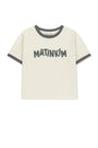 Matin Kim Logo Ringer Crop Top — Cream