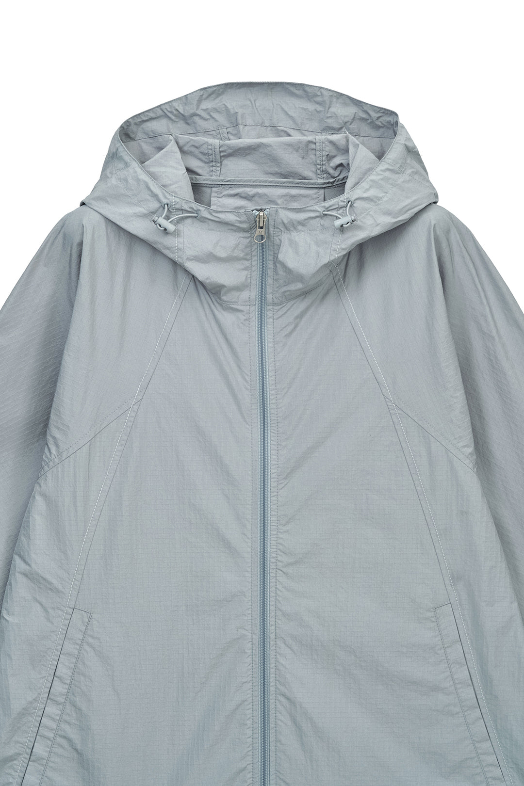 Matin Kim Back Logo Hoody Wind Breaker — Light Grey