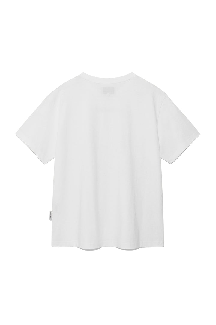 Matin Kim Embroidery Small Logo Oversize Top — White