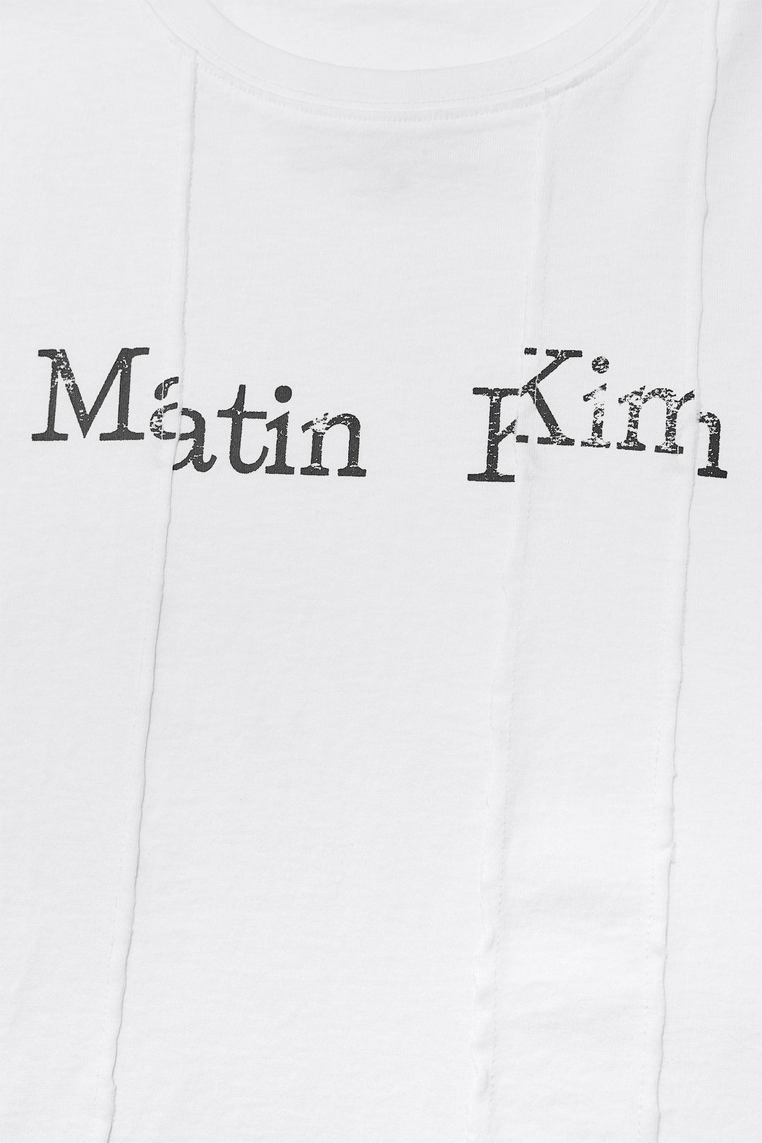 Matin Kim Unbalance Logo Crop Top — White