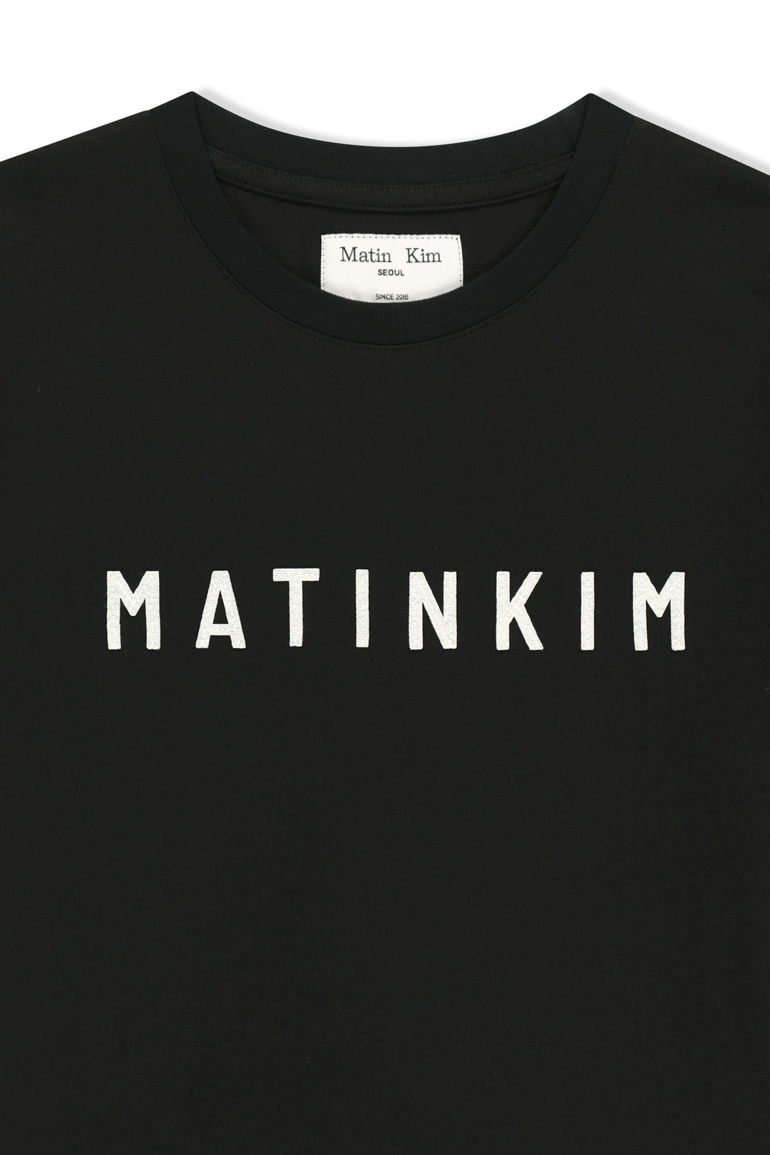 Matin Kim Applique Felt Logo Top — Black