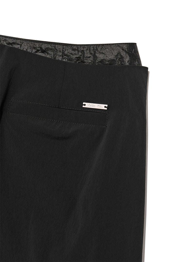 Matin Kim Shirring Layered Maxi Skirt — Black