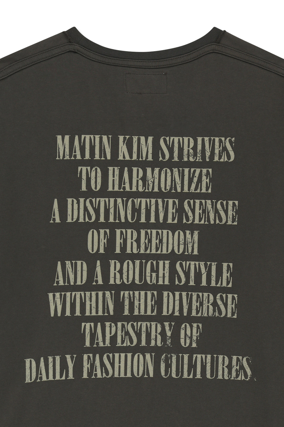 Matin Kim Vintage Lettering Graffiti Top — Charcoal