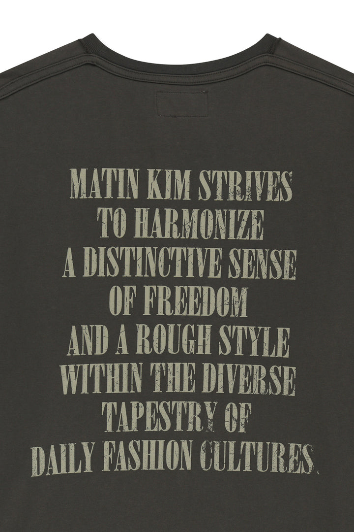 Matin Kim Vintage Lettering Graffiti Top — Charcoal