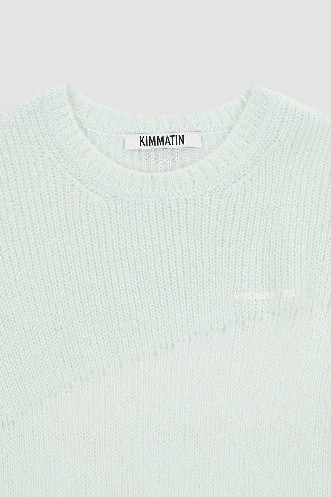 KIMMATIN Damage Detail Logo Pullover — Mint