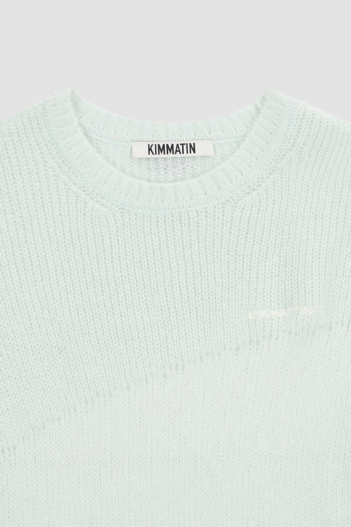 KIMMATIN Damage Detail Logo Pullover — Mint