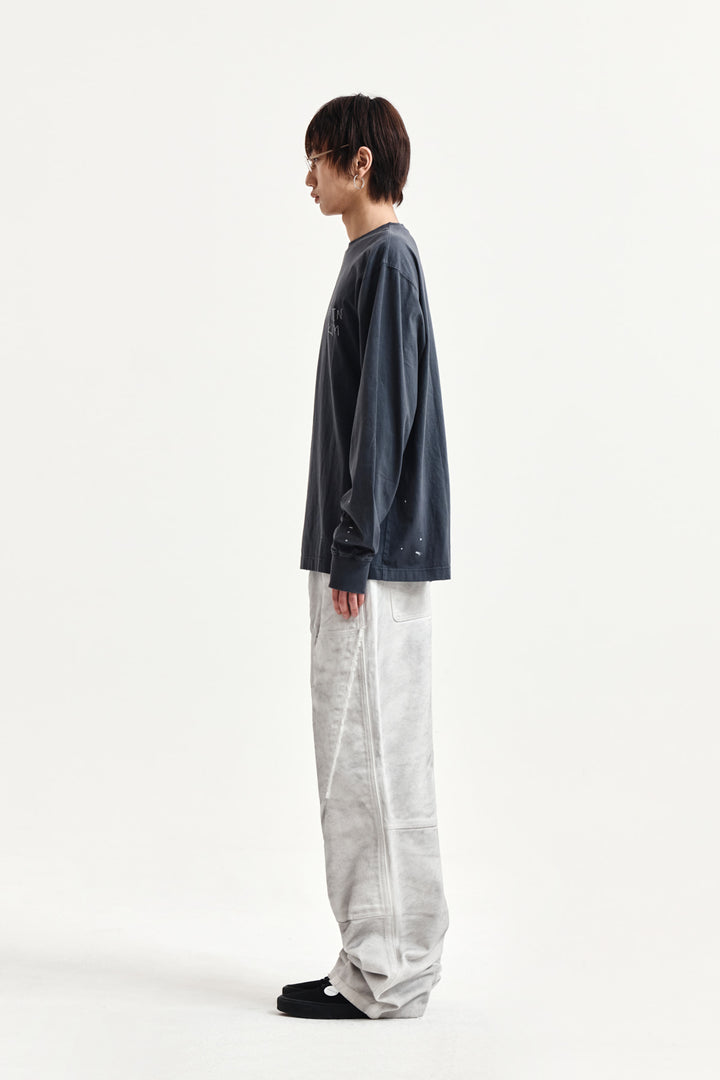 Matin Kim Vintage Washed Logo Top — Charcoal