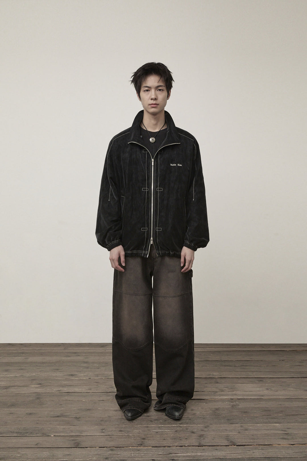 Matin Kim Stitch Point High Neck Jumper — Black