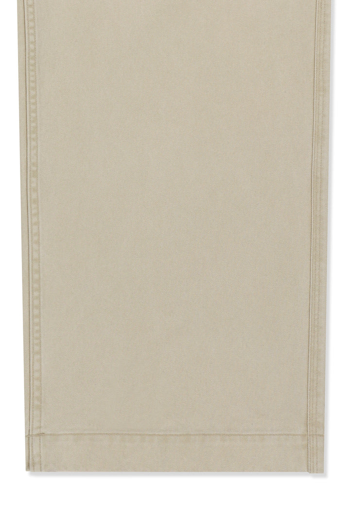 Matin Kim Side Tab Washed Cotton Pants — Beige