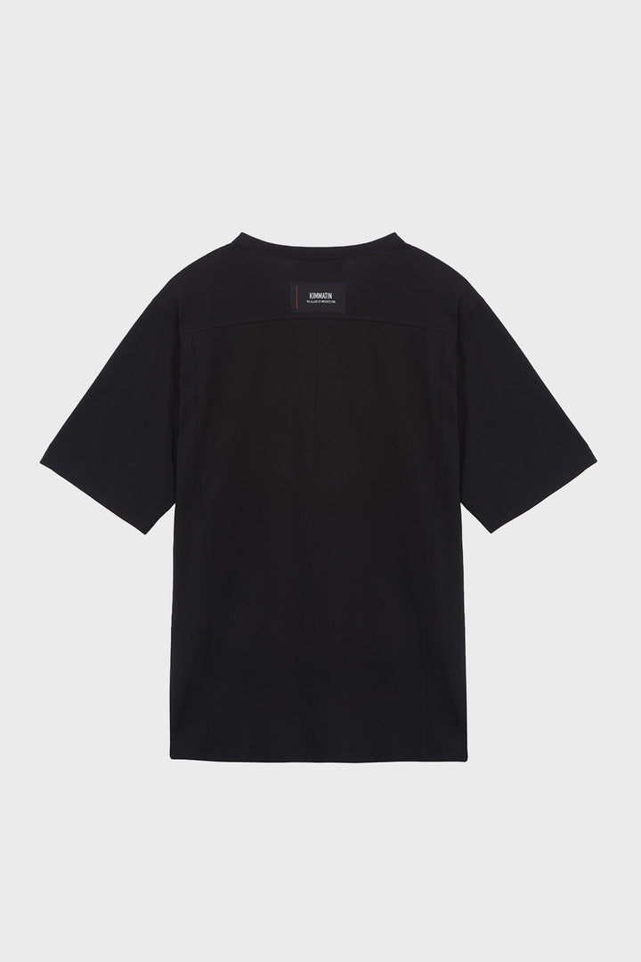 KIMMATIN Shoulder Hole Half Sleeve Top — Black