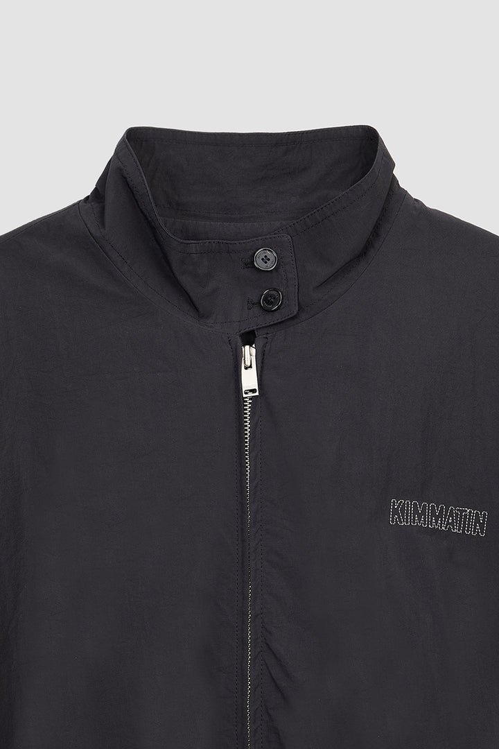 KIMMATIN Logo Embroidery Balloon Jumper — Black
