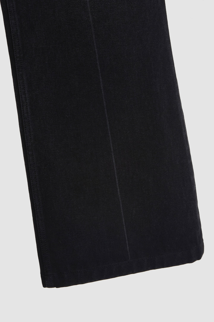 KIMMATIN Upside Down Layered Denim Pants — Black
