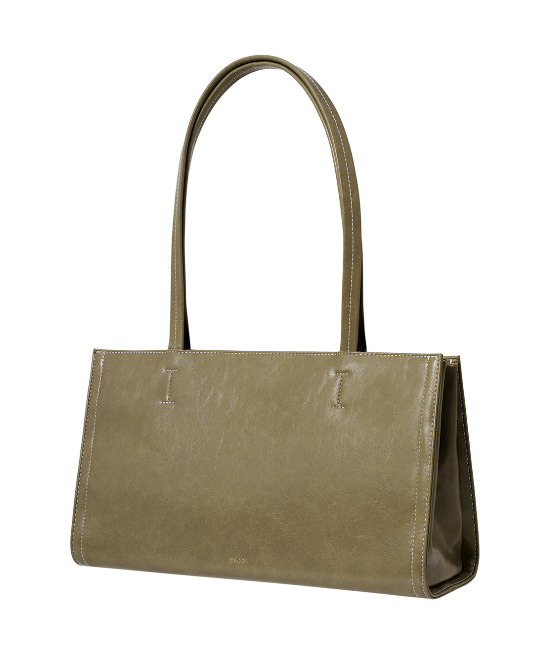 Stand Oil Oblong Bag — Structured Shoulder — Basil green