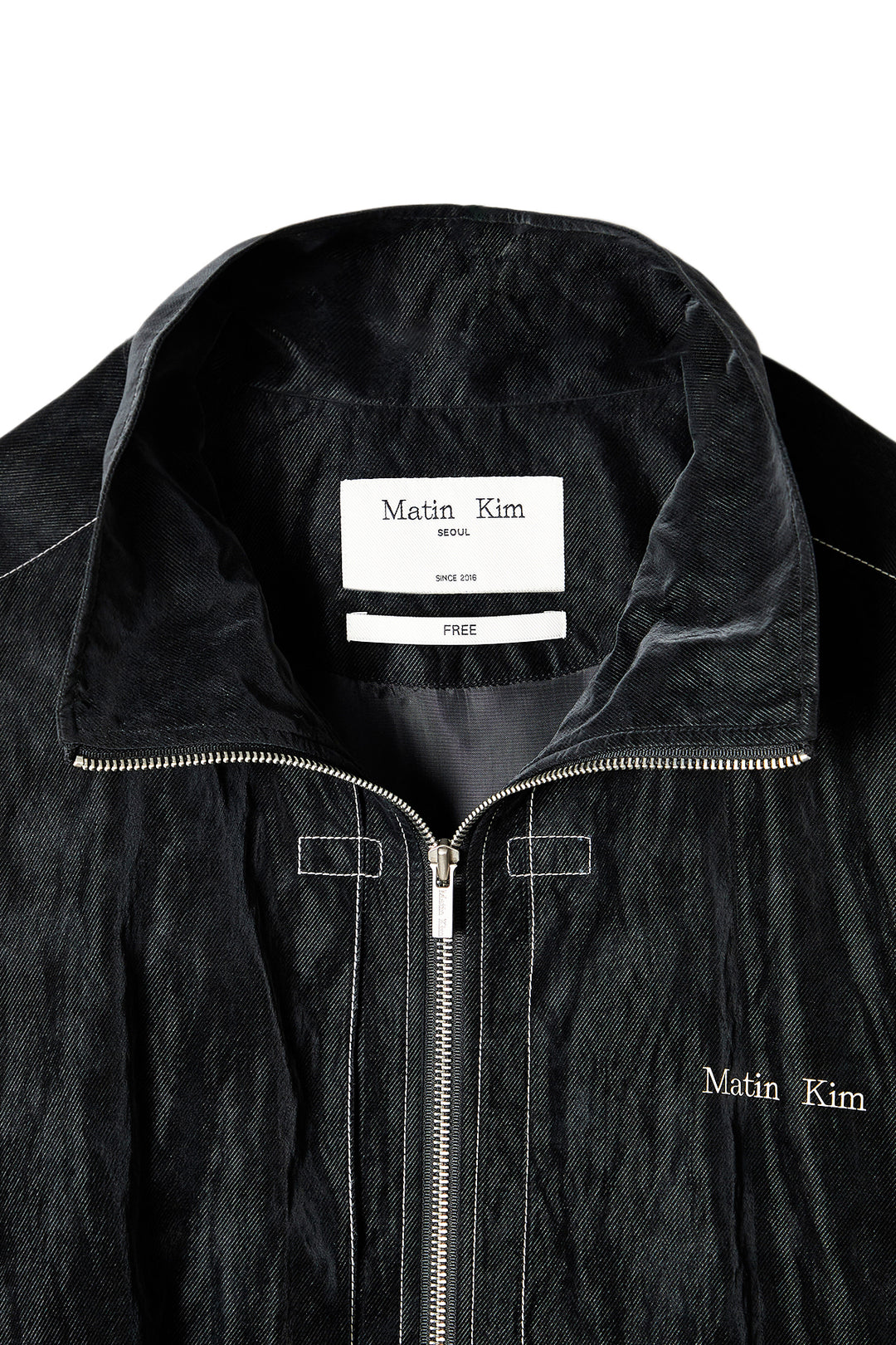 Matin Kim Stitch Point High Neck Jumper — Black