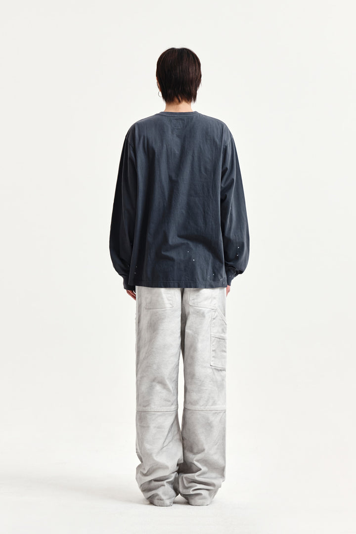 Matin Kim Vintage Washed Logo Top — Charcoal