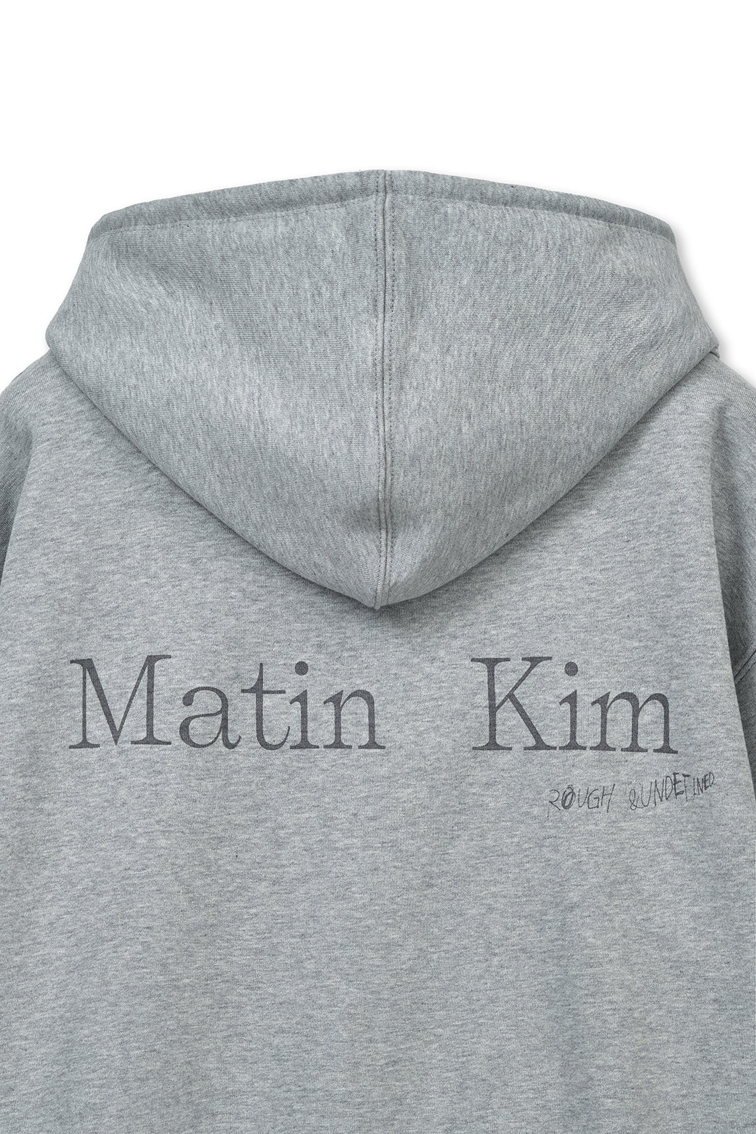 Matin Kim Back Logo Essential Zip Hoodie — Gray