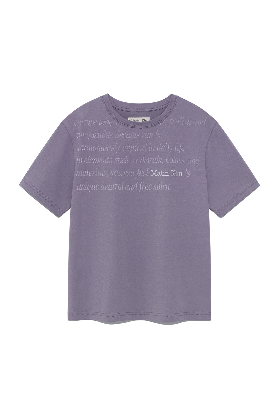 Matin Kim Logo Point Lettering Graphic Top — Purple
